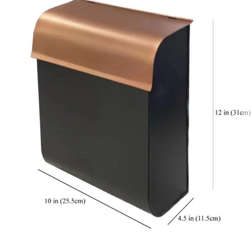 Copper and Black Wall-Mounted Mailbox
